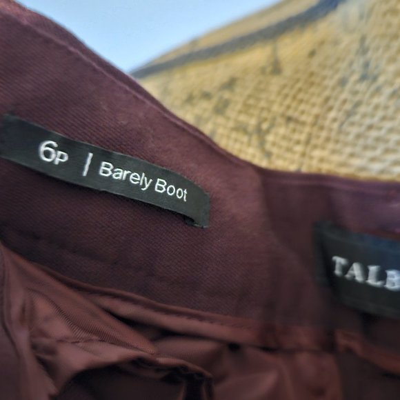 Talbots Burgundy Maroon Dress Slacks Pants Size 6 Petite Barely Boot - Picture 3 of 5